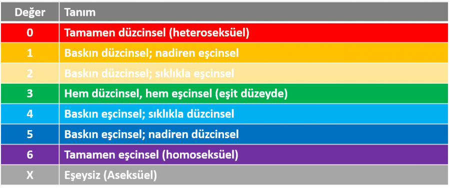 Kinsey Skalası: Düzcinsellikten, Eşcinselliğe Yelpaze